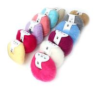 QANYEGN Angora Wool Yarn, Soft Mohair Knitting Angora Wool Yarn, Multi Color Soft Mohair Fiber Long Angora Wool for Knitting(12 Colors A Set)