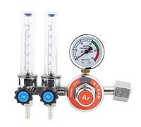 QANYEGN Argon Pressure Regulator, Dual Tube Argon Gas Gauges, Zinc Alloy Double Tube Thread G5/8in Welding Equipment