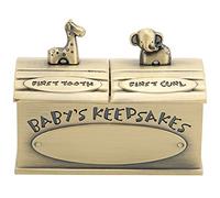 QANYEGN Baby Tooth Treasure Box, European Tooth Box, Metal Keepsake Tooth Box for Boy or Girl (Bronze)