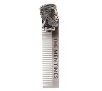QANYEGN Beard Shaving Comb, Death Grip Mustache Comb, Stainless Steel Small Pocket Beard Comb for Detangling Hair, and Styling Beards