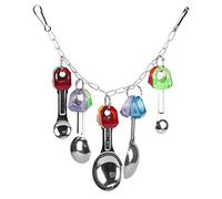 QANYEGN Bird Chewing Playing Toys, Colorful Hanging Chewing Toy, Stainless Steel Spoons Pipe Chew Bite Toy for Cage Hanging Decoration