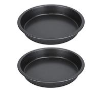QANYEGN Carbon Steel Non Stick Round Pizza Pan, Round Baking Pizza Pan, 9 Inch Pizza Pan for Oven Baking Pies Cakes Bread