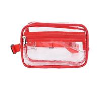 QANYEGN Clear Sling Bag, Water Proof Large PVC Waist Pack, Adjustable Strap Transparent Chest Pack for Sports Travel, Concerts (Red)