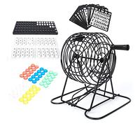 QANYEGN Deluxe Bingo Set, Traditional Wine Set Bingo Game, Lucky Ball Bingo Game for Large Groups and Parties