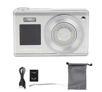 QANYEGN Digital Camera, Telescopic Lens Optical Digital Dual Zoom Camera, 2.88in IPS Screen Anti Shake 10X Optical Zoom 1000mAh Auto Focus Vlogging Camera Built in Fill Light (Silver)