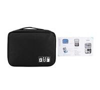 QANYEGN Estuche organizador electrónico de viaje, Bolsa de almacenamiento portátil, almacenamiento para Cable USB, Banco de energía, auriculares, Garget Digital (Black)
