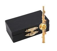 QANYEGN Gold Clarinet Brooch Pin, Instrument Fashion Lapel Brooch Pin, Miniature Flute Shaped Brooch Pins for Clothing and Desk Shelf Decoration (Golden)