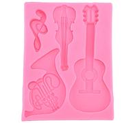 QANYEGN Guitar Shaped Mold, Silicone Cake Decorating Mold, Music Fondant Molds for Fondant, Chocolate, and Home Bakery.