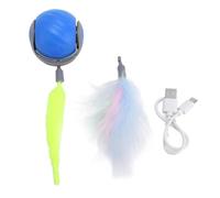 QANYEGN Interactive Cat Toys, Generation Agile Moving Cat Ball, Self Playing Automatic Moving Kitten Toys with Sound Teeth Grinding for Cats Chasing or Pawing (Azul)