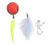 QANYEGN Interactive Cat Toys, Generation Agile Moving Cat Ball, Self Playing Automatic Moving Kitten Toys with Sound Teeth Grinding for Cats Chasing or Pawing (rojo)