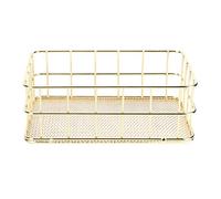 QANYEGN Iron Storage Basket, Gold Desktop Metal Storage Basket, Gold Net Basket Storage Bins for Home Decorative (Small Size)