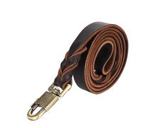 QANYEGN Leather Dog Leash, Dog Collar with Metal Rotation Clip, Heavy Duty Dog Leash Collar Pet Chain for Small to Medium Dogs (2.5 * 150CM)