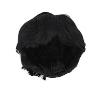 QANYEGN Men Short Wig, Fluffy Comfortable Wear False Hair Wig, Textured Short Hair With Oblique Bangs for Male Black