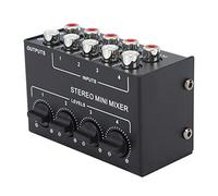 QANYEGN Mini Passive Stereo Mixer, CX400 Sound Mixer, Mini Portable Stereo 4 Channel Mixer for CD Player Tape Drive Computer Mobile Phone