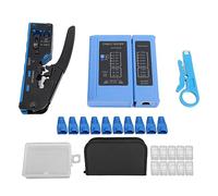 QANYEGN RJ45 Crimp Tool Kit, Ethernet Crimper, Cat7 Cat6 Cat5 Crimping Tool with Network Cable Tester for 26 to 23 AWG Cables