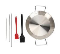 QANYEGN Vertical Skewer Grill, Stainless Steel Vertical Skewer, Detachable BBQ Grill for Steak, Whole Chickens, Whole Fish, Large Meat (with Brush)