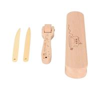 QANYEGN Wooden Quilters Seam Roller Set, Wooden Tailor Clapper, Tailors Clapper Set with Seam Roller for Tailoring, Sewing, Ironing, Quilting
