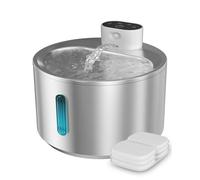 QANYI Wireless Cat Water Fountain Stainless Steel, 140oz/4L Cat Drinking Fountain Large Battery Operated with 3 Filters, Cordless Pet Water Fountain with Motion Sensor for Cats Dogs Indoor, Easy Clean
