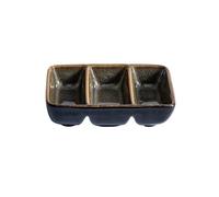QAONEAY Soy Sauce Dish, Vintage Condiment Restaurant Barbecue Multi-Compartment Dipping Ceramic Household Snack Plate(B)