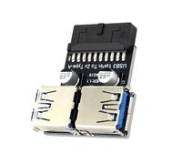 Qaonsciug 20/19Pin Motherboards To Double USB3.0 A Type Female Adapter Connectors Box Header Slot Horizontal Header USB Port Extension