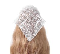 Qaonsciug Breathable Women Bandana Outdoor Camping Photo Lace Triangle Headband See-Through Hair Bandana For Travel Lace Kerchief For Women