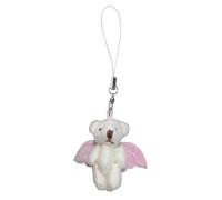 Qaonsciug Cute Plush Angel Bear Keychain Stuffed Animals Keyring Hanging Ornament Backpack Handbag Charm Girls Women Plush Bear Keychain Pendant
