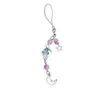 Qaonsciug Cute Star Flower Bead Pendant Phone Straps Lanyard Pocket Keychain Strap Backpack Charm Car Keys Decoration Chain Phone Keychain Strap For Keys Cartoon Charm Chain Bowknot