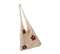 Qaonsciug Fashion Floral Embroidery Mesh Shoulder Bag Hollow Woven Handbag For Women Lightweight Beach Bag For Everyday Use Vacation Accessories