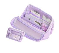 Qaonsciug High Capacity Pencil Case 9 Compartments Pen Pouches Organizers Detachable Storage Bag Travel Makeup Pouche Oversized Pencil Bag for Office & Classroom