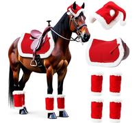 Qaonsciug Holiday Equine Protective Leg Cover Reinforced Fabric For Extended Wear During Parades And Competitions Comfortable Horse Leg Protectors