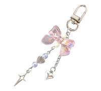 Qaonsciug Lovely Star Heart Bowknot Keychain Bag Charms Car Rings Aesthetic Accessories For Backpacks Wallets Decor Aesthetic Accessories