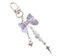 Qaonsciug Lovely Star Heart Bowknot Keychain Bag Charms Car Rings Aesthetic Accessories For Backpacks Wallets Decor Aesthetic Accessories