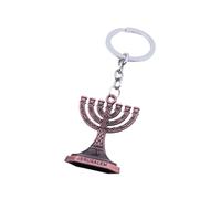 Qaonsciug Menorah Keychain With Traditional Jewish Symbol Religious Alloy Keychain Culture Enthusiasts Menorah Jewish Keychain Bulk