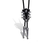 Qaonsciug Moranse Bolo Tie Western Gaitar Cowboy Leathers Necktie Gaitar Music Necklace Cowboy Necklace Western Bolo Tie