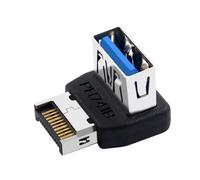 Qaonsciug Motherboard USB 3.1 Front Panel Type E Adapter 90 Degree Angled Internal Connector For Desktop Computer Accessories