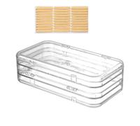 Qaonsciug Sealed 3 Fold Cosmetic Storage Container Clear Organizers With Adhesive Tape For Home Office Bathroom Compact Nail Art Tool Organizers With Lids