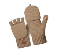 Qaonsciug Women Half Finger Winter Gloves Thickened Insulated Windproof Knit Design With Double Fleece Lining For Cold Weather Women's Fashion Winter Gloves