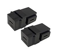 Qaoquda USB C Keystone Jack Inserts, (2 Pack) 90 Degree USB 3.1 Type-C Female to Female Keystone Insert Snap-in Connector Adapters for Wall Plate Outlet Panel - Black
