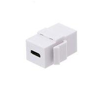 Qaoquda USB C Keystone Jack, USB 3.1 Type-C Connector Keystone Insert Female to Female, Coupler Type for Wall Plate Outlet Panel-White