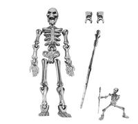 Qapayieg Skeleton Action Figure | Poseable Articulated Model | Decorative Ornament | Flexible Full Body Assembly Design With Movable Joints | for Indoor Display On Desks Bookshelves Window Sills