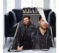 QapLWczK Blanket Sebastian Actors Stan Throw Flannel Blankets Warm Soft Cozy Fuzzy Air Conditioning Blanket for Living Room Sofa Bed Gift Blankets for All Seasons 60"x50"