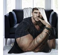 QapLWczK Chris Hemsworth Soft and Comfortable Warm Fleece Blanket for Sofa, Bed, Office Knee pad,Bed car Camp Beach Blanket Throw Blankets