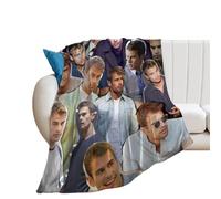 QapLWczK Handsome Theo James Blanket Ultra Soft Flannel Fleece 75% Polyester/25% Micro Mink Fleece Single Layered 40"x30" Dark Solid Blanket for Home Use & Outdoor Activities