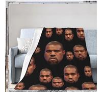 QapLWczK Kanye Music Blanket West Singer Flannel Fleece Blanket Ultra Soft Lightweight Throw Blanket for Bed Couch Living Room 50"x40"