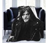 QapLWczK Norman Reedus Flannel Blanket Daryl Dixon Soft Air Conditioner Blanket Anti-Pilling Lap Blanket for Sofa Bedroom Living Room 60"x50"