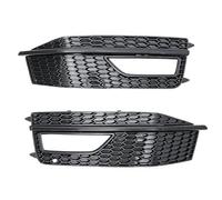 QAQMHVCVB For A4 B8 S-Line S4 2012 2013 2014 2015 8K0807681P 8K0807682P Pair Gloss Black Front Bumper Lower Fog Light Grill Grille (Pair B)