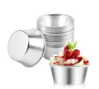 Qarmijaer 15 Pieces Individual Pudding Cups Mini Chocolate Molten Pans Non-Stick Cupcake Cake Cookie Pudding Mold