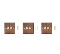 Qarmijaer 3X Retro American Industrial Style Light Switch Socket, Solid Wood Brass Toggle Switch Plate,Antique Home Stay Switch(2)