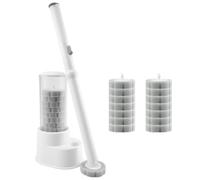 Qarmijaer Disposable Toilet Cleaning Stick, 16 Refills, Soft Sponge Bristles, ABS Material, Suitable for Toilets, Sinks, Bathtubs & Mop Sinks