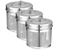 Qarmijaer Extra Fine Mesh Tea Strainer for Loose Leaf Tea & Spice Infuser for Cooking, Threaded Lid